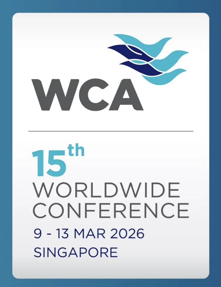 Official banner of the 15th WCA Worldwide Conference, held March 9–13, 2026 in Singapore
