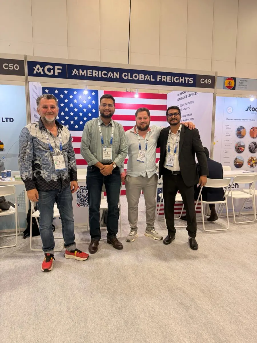 AGF delegates with international freight forwarding partners at Booth C49